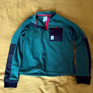 Topo Designs 1/4 Snap Fleece Polartec Pullover - Women's S, Green